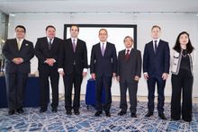 Executives from Dusit International at the media presentation held at Prince Park Tower Tokyo, the flagship hotel of Dusit’s mar