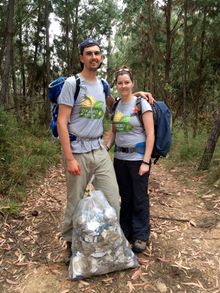 Mike and Rochelle from A Greener Future during their Camino Clean Up project