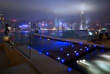 InterContinental Hong Kong's Presidential Suite - Rooftop Terrace (panoramic evening harbourviews)