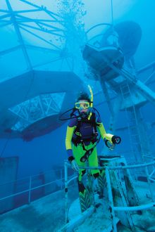 A diver explores the artificial reef Gen. Hoyt S. Vandenberg seven miles south of Key West