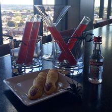 Devil's Delight Amenity - Finger food and a cocktail made from the bartender's own creative juices