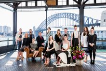 L-R: Model wearing We Are Handsome, Katinka and Jeremy Somers (We Are Handsome), Eva Galambos (Parlour X), NSW Minister for Trad