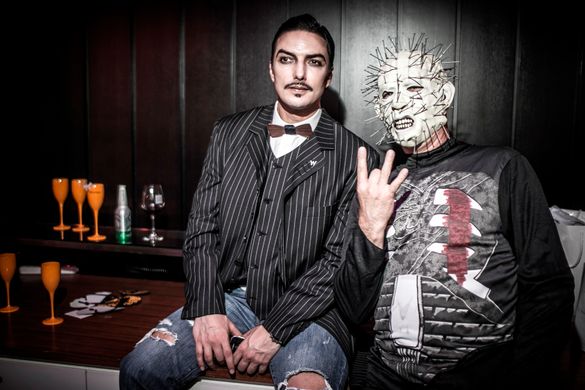 W Taipei Halloween party goers wearing special makeup and costume