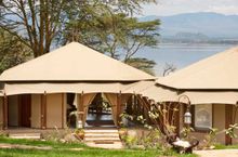 Lake Elmenteita Serena Camp with lake in background