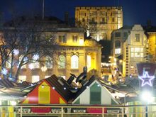 View over Norwich Market at Christmas
