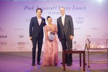 Winner of the Pink sapphire necklace with white diamonds from Butani Jewelers