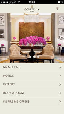 'Corinthia Hotels' MICE App on iPhone
