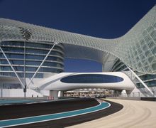 Yas Viceroy Abu Dhabi, suspended over the F1 track