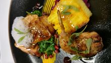 Congham Hall Hotel: Gourmet Break - pot-roasted local partridge, pommes Anna, garden black kale, pumpkin and pomegranate