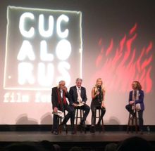 (L-R) Chunky Huse, Mark Fincannon, Martha De Laurentiis and Dan Brawley Lead Q&A Session at Cucalorus 20