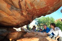 Kimberley experts interpret ancient rock paintings during the cruise
