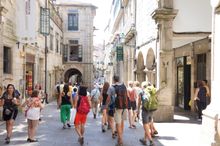 Pilgrims in Santiago de Compostela, Galicia, Camino de Santiago