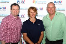 L-R: Stuart Ayres MP- Minister for Trade, Tourism and Major Events and Minister for Sport, Josh Amberger- 2014 Champion and Jeff