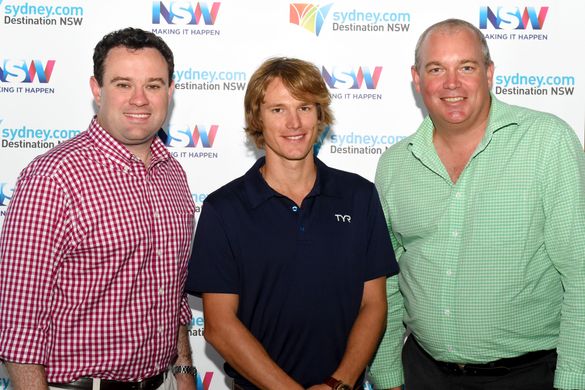 L-R: Stuart Ayres MP- Minister for Trade, Tourism and Major Events and Minister for Sport, Josh Amberger- 2014 Champion and Jeff