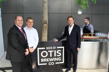 From left - Michael Lavorato, CEO Campbelltown Catholic Club, Brett Barlow, GM Rydges Campbelltown, Greg Warrren, State MP for C