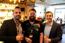 From left - Jared Thibault, AHL Group Beverage Manager, Andrew Lewis, AHL Group Music Director, Fareid Taheiri, Rydges Food & Be