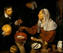 1.Diego Velazquez  An old woman cooking eggs 1618  oil on canvas  100 x 119cm  © Trustees of the National Galleries of Scotland 