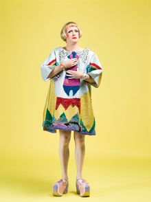 Grayson Perry photographed at the Victoria Miro Gallery, London.  