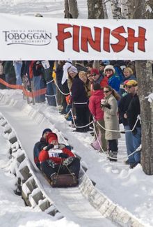 Toboggan Championship a Camden Snowbowl, Camden, Maine.