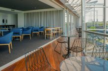 Dining lakeside at Wildflower Restaurant & Bar, BW Plus Oceanside Kawana Hotel