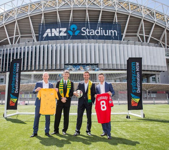 Robbie Slater, Alex Tobins, David Zdrilic and Jason Culina announce Liverpool Legends game in Sydney