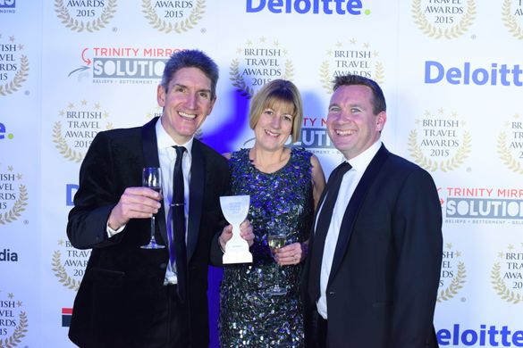 Andrew and Karen Jones (Directors at Coast & Country Cottages), with Andy Atkinson (Sales Director at Trinity Mirror Solutions)