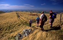 Walkers on the Pennine Way in Northumberland National Park