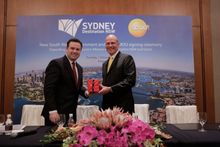 NSW Minister for Trade, Tourism and Major Events Stuart Ayres and Scoot Chief Executive Officer Campbell Wilson signed the Memor