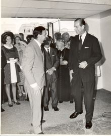 Alfred Pisani, Chairman & Founder of Corinthia Hotels, meeting Prince Philip, Duke of Edinburgh at the 1968 opening of Corinthia