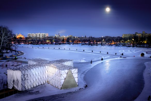 2015 RAW: almond, pop-up restaurant on the frozen river, at night 2015 RAW: almond, pop-up restaurant on the frozen river, at night
