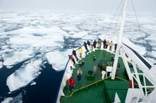 Cruising through Spitsbergen's pack ice - looking for polar bears - Aurora Expeditions 