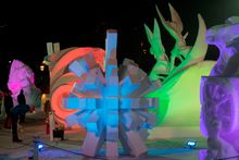 2015’s International Snow Sculpture Championships finished sculptures are displayed for the public to view. Image courtesy of Ca