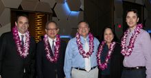 Dignitaries enjoy a photo while touring the new Dusit Thani Guam Resort & Guam Convention Center. 