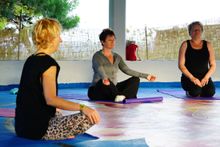 Mindful yoga in the morning to start the day