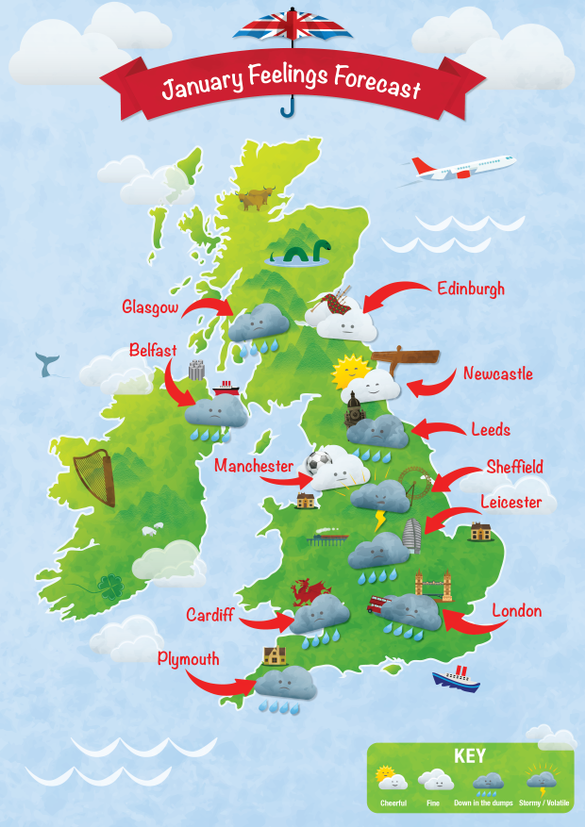 Mood map of Great Britain