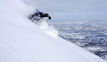 Carving the powder in Japan