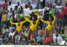 Cheerleaders entertain at Caribbean Premier League St. Kitts