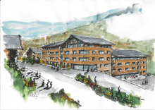 Artists view of the planned holiday residence in Vercorin, Valais