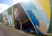 The Brightline mural in Downtown West Palm Beach.