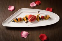Bar on 15 – Strawberry Cheese Mousse with Passion fruit Coulis and Almond Tuiles