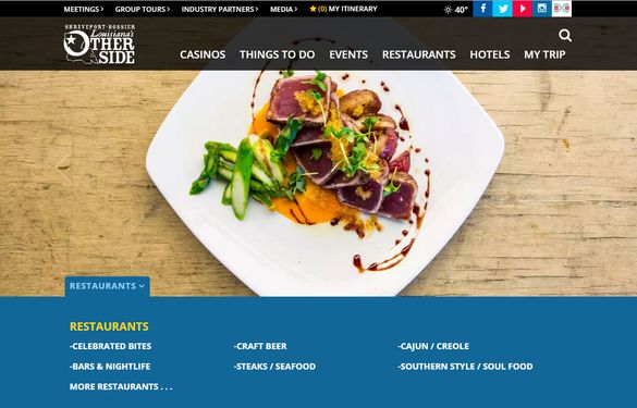 A screengrab of the all-new Shreveport-Bossier.org, launched in January 2016.