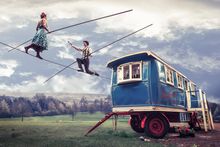 The Bullzini Family highwire walkers
