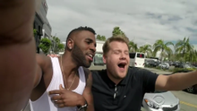 James Corben/Late Late Show and Jason Derulo hop aboard a Movie Stars' Homes Tour in LA and give part of the tour for Starline T