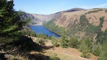 View of Glendalough lakes from the Wicklow Way, Ireland