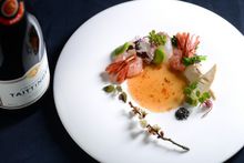 NOBU InterContinental Hong Kong - Shima Ebi & Madai Sashimi Paired with Taittinger Champagne
