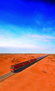 The Ghan, desert portrait, Great Southern Rail
