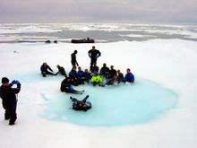 Playing in Spitsbergen's Pack Ice. 