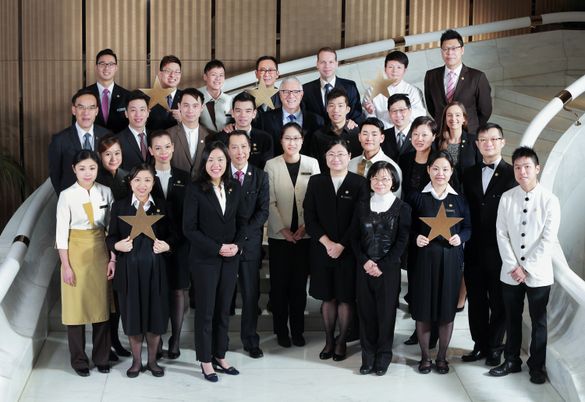 InterContinental Hong Kong's Managing Director Jean-Jacques Reibel with the hotel's 
