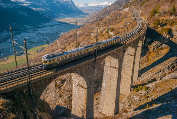 The Railway Touring Company's Grand Tour takes you over the spectacular Lötschberg summit route on board the 1938-built BLS Blue