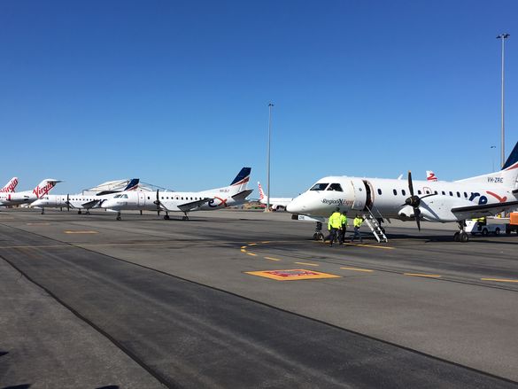 3 Rex Saab 340 aircraft at Perth airport